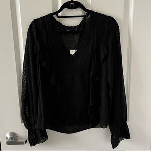 Zara Black Polka Dot Blouse